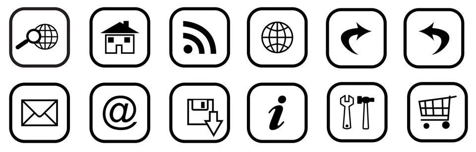 Web icon set. Website set icon vector. for computer and mobile. vector Stock Illustration