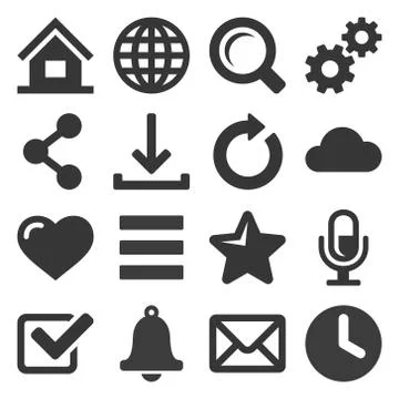 Web Icon Set on White Background. Vector 스톡 일러스트