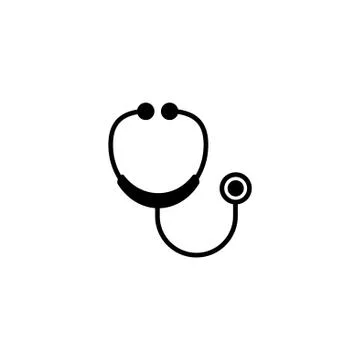 Web icon. Stethoscope black on white background Stock Illustration