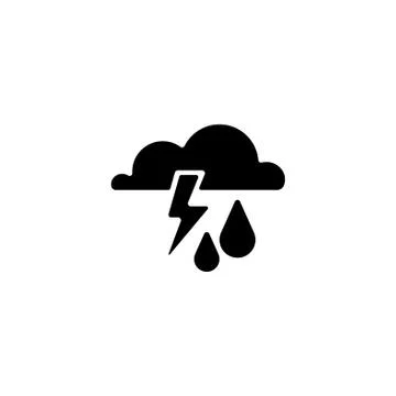 Web icon. Storm. Cloud, lightning and rain Illustrazione stock