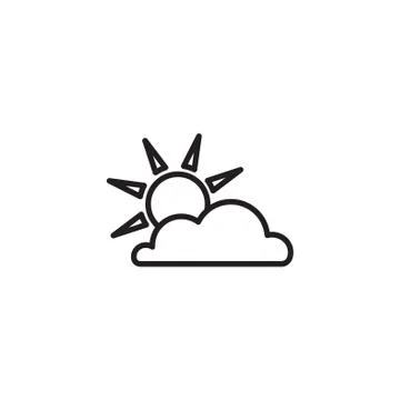 Web icon. Sun and clouds black on white background Stock Illustration