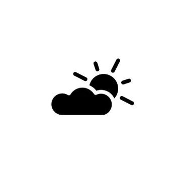 Web icon. Sun and clouds Stock Illustration