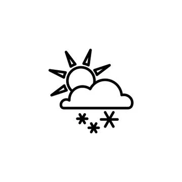 Web icon. Sun, clouds and snow black on white background Stock Illustration