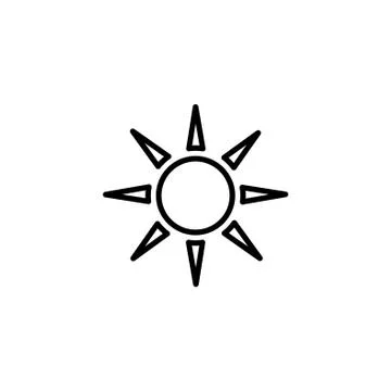 Web icon. Sun. vector illustration black on white background Stock Illustration