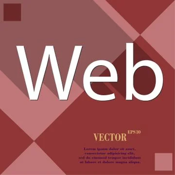 Web icon symbol Flat modern web design with long shadow and space for your te Stock-Illustration