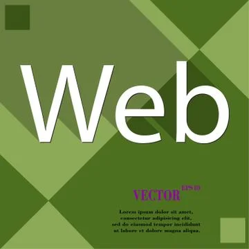 Web icon symbol Flat modern web design with long shadow and space for your te Stock-Illustration
