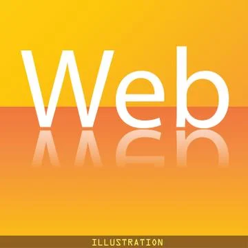Web icon symbol Flat modern web design with reflection and space for your text. Stock-Illustration