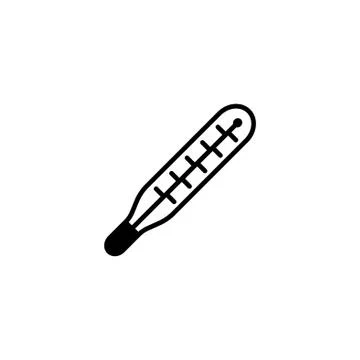 Web icon. Thermometer black on white background Stock Illustration
