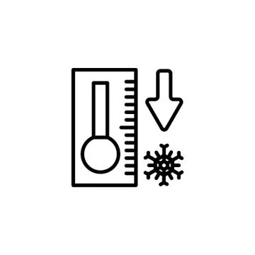 Web icon. Thermometer with low temperature black on white background Stock Illustration
