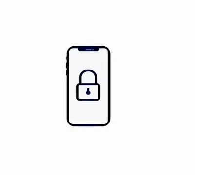 Web Icon Touchscreen Smartphone and Locked Lock Icon - Screen Lock Stock Illustration