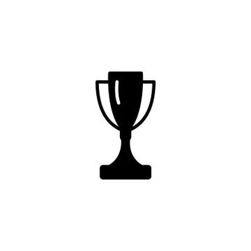 Web icon. Trophy cup black on white background Stock Illustration