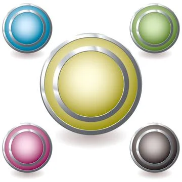Web icon variation glow five web icons with silver metal bevel and drop sh... Stockfoto's
