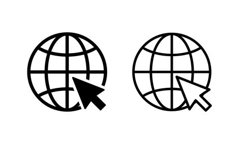 Web icon vector. go to web sign and symbol. web click icon. Global search ico Stock Illustration