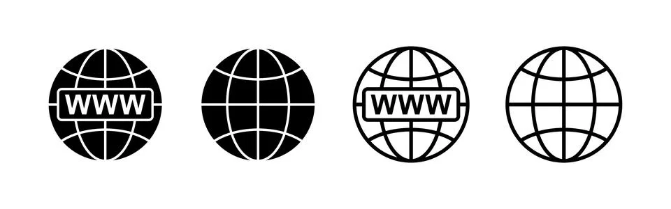 Web icon vector. go to web sign and symbol. web click icon. Global search ico Stock Illustration