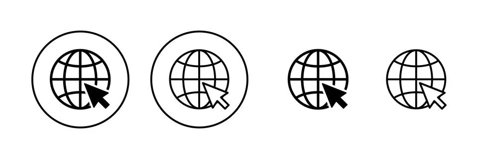 Web icon vector. go to web sign and symbol. web click icon. Global search ico Stock Illustration