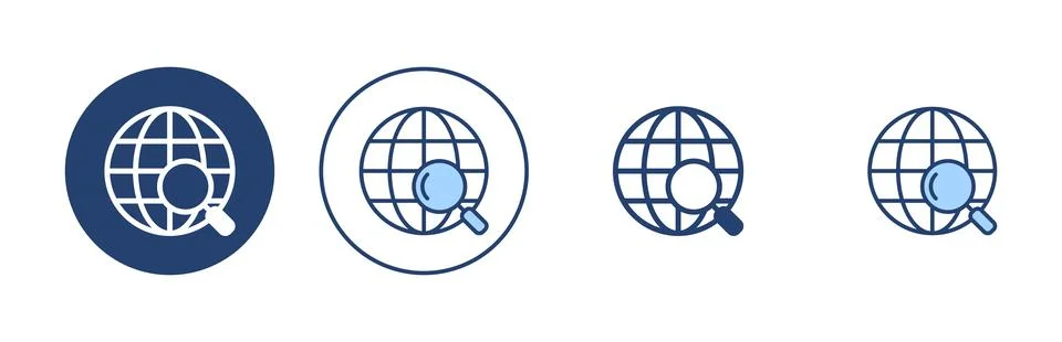 Web icon vector. go to web sign and symbol. web click icon. Global search ico Stock Illustration