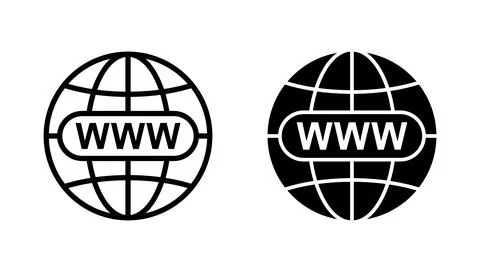 Web icon vector. go to web sign and symbol. web click icon. Global search ico 库存插图
