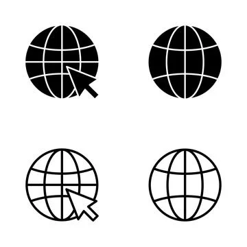 Web icon vector. go to web sign and symbol. web click icon. Global search ico Stock Illustration