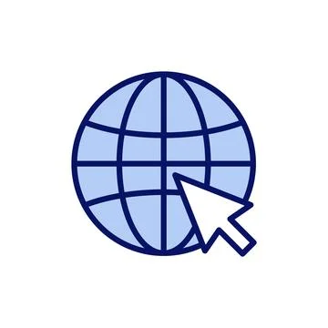Web icon vector. go to web sign and symbol. web click icon. Global search ico Illustrazione stock