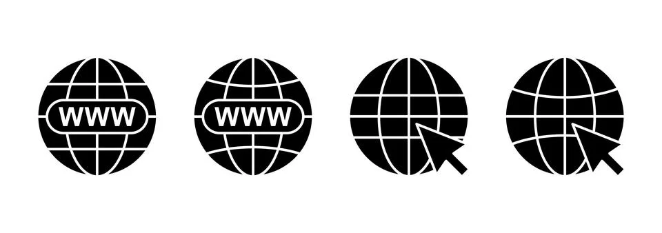 Web icon vector. go to web sign and symbol. web click icon. Global search ico Illustrazione stock