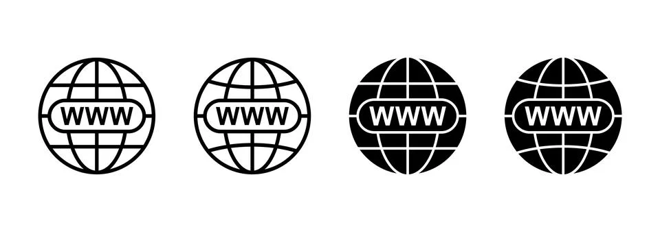 Web icon vector. go to web sign and symbol. web click icon. Global search ico Illustrazione stock