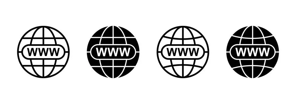 Web icon vector. go to web sign and symbol. web click icon. Global search ico Illustrazione stock