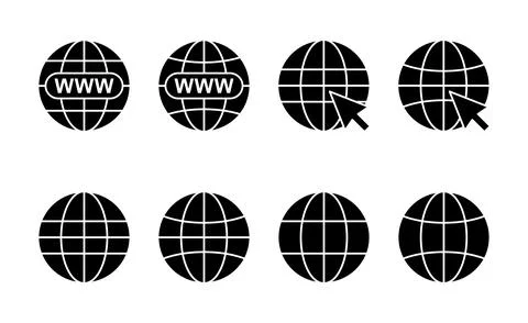 Web icon vector. go to web sign and symbol. web click icon. Global search ico Illustrazione stock
