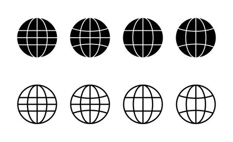 Web icon vector. go to web sign and symbol. web click icon. Global search ico Illustrazione stock