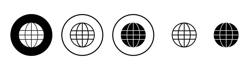 Web icon vector. go to web sign and symbol. web click icon. Global search ico Stock Illustration