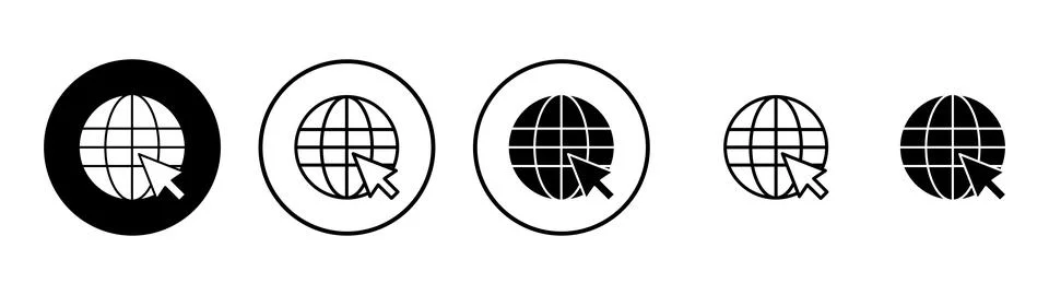 Web icon vector. go to web sign and symbol. web click icon. Global search ico 스톡 일러스트
