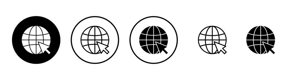 Web icon vector. go to web sign and symbol. web click icon. Global search ico 스톡 일러스트