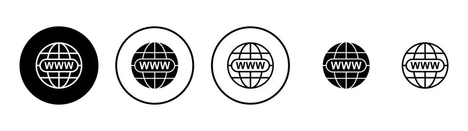 Web icon vector. go to web sign and symbol. web click icon. Global search ico Illustrazione stock