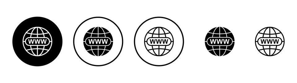 Web icon vector. go to web sign and symbol. web click icon. Global search ico Illustrazione stock