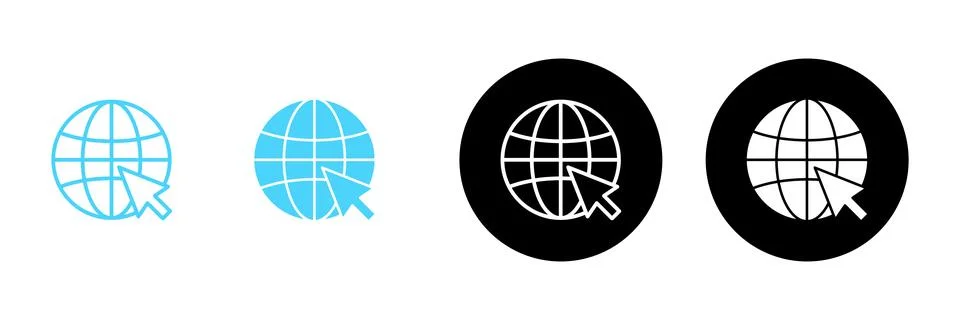 Web icon vector. go to web sign and symbol. web click icon. Global search ico Stock Illustration