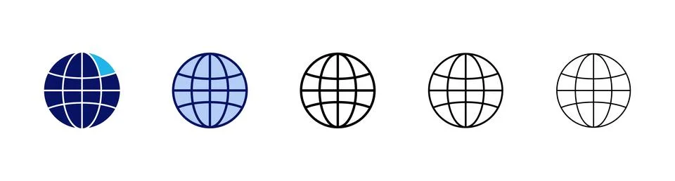 Web icon vector. go to web sign and symbol. web click icon. Global search ico Stock Illustration