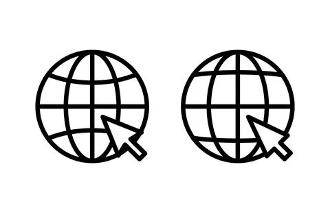 Web icon vector illustration. go to web sign and symbol. web click icon. Gl.. Stock Illustration