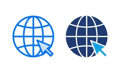 Web icon vector illustration. go to web sign and symbol. web click icon. Gl.. Stock Illustration