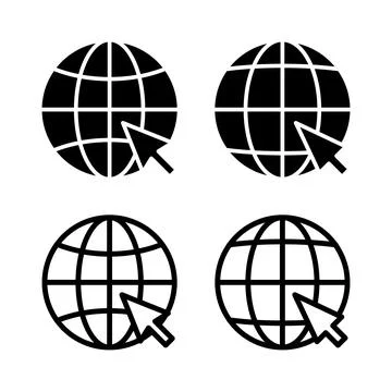 Web icon vector illustration. go to web sign and symbol. web click icon. Gl.. Illustrazione stock