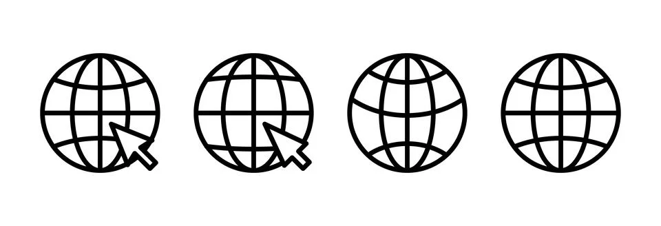 Web icon vector illustration. go to web sign and symbol. web click icon. Gl.. Illustrazione stock