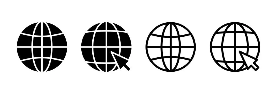 Web icon vector illustration. go to web sign and symbol. web click icon. Gl.. Stock Illustration