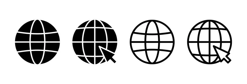 Web icon vector illustration. go to web sign and symbol. web click icon. Gl.. Stock Illustration