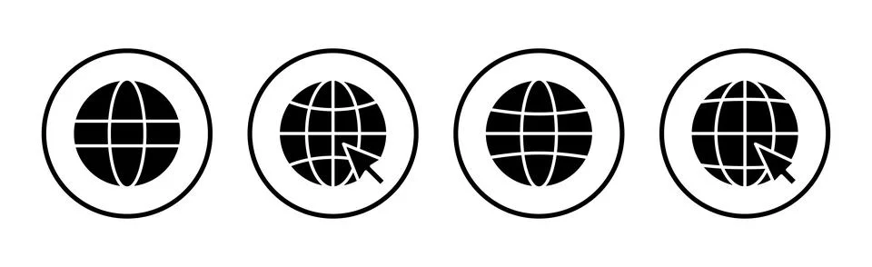 Web icon vector illustration. go to web sign and symbol. web click icon. Gl.. Illustrazione stock