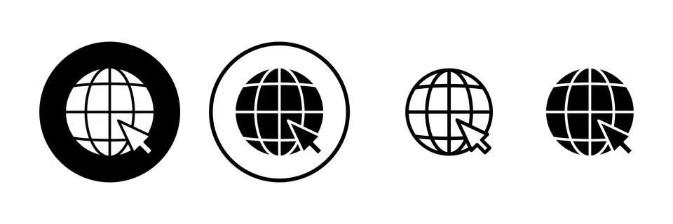 Web icon vector illustration. go to web sign and symbol. web click icon. Gl.. Stock Illustration