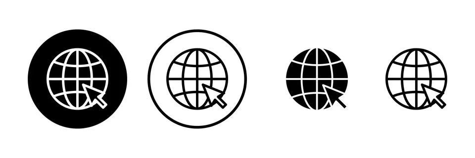 Web icon vector illustration. go to web sign and symbol. web click icon. Gl.. Illustrazione stock