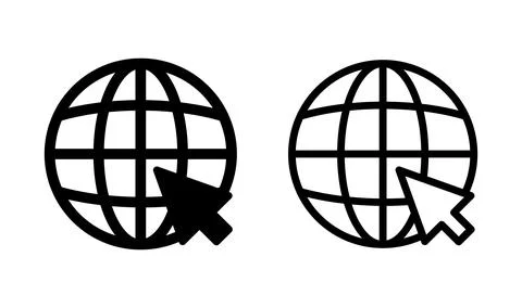 Web icon vector. Web icon page symbol for your web design. Internet world v.. Illustrazione stock