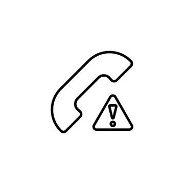 Web icon. Warning call black on white background Stock Illustration