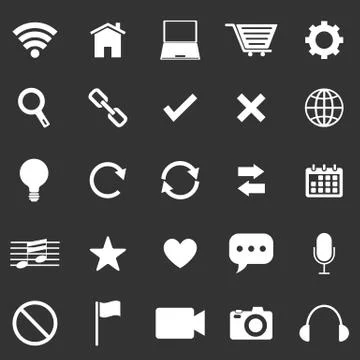 Web icons on black background Illustrazione stock