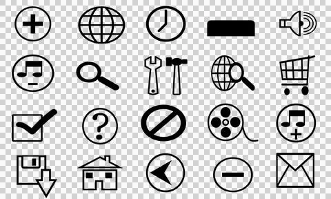 Web icons black Stock Illustration