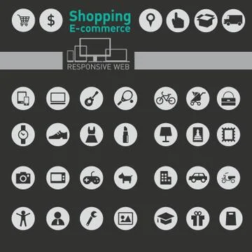 Web icons for e-commerce, shopping Stock Illustration