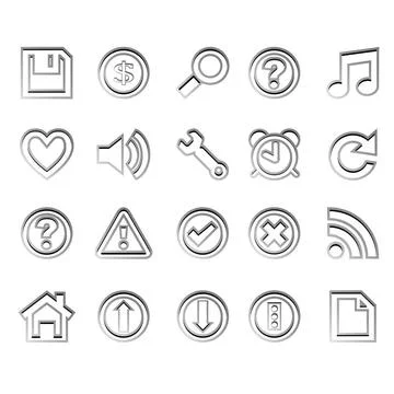 Web icons ready for design web icons ready for design against white backgr... Stock Photos